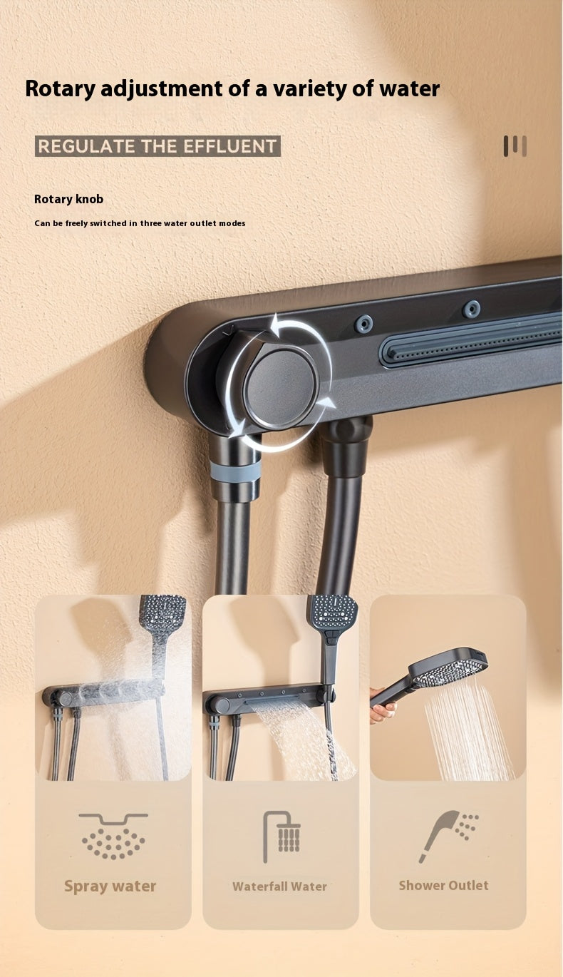 Wall-Mounted Shower Head with Adjustable Arm - No Electricity Needed, Easy Installation, Heavy-Duty Copper Construction for Modern Bathroom Upgrade - Ideal for Bath or Shower