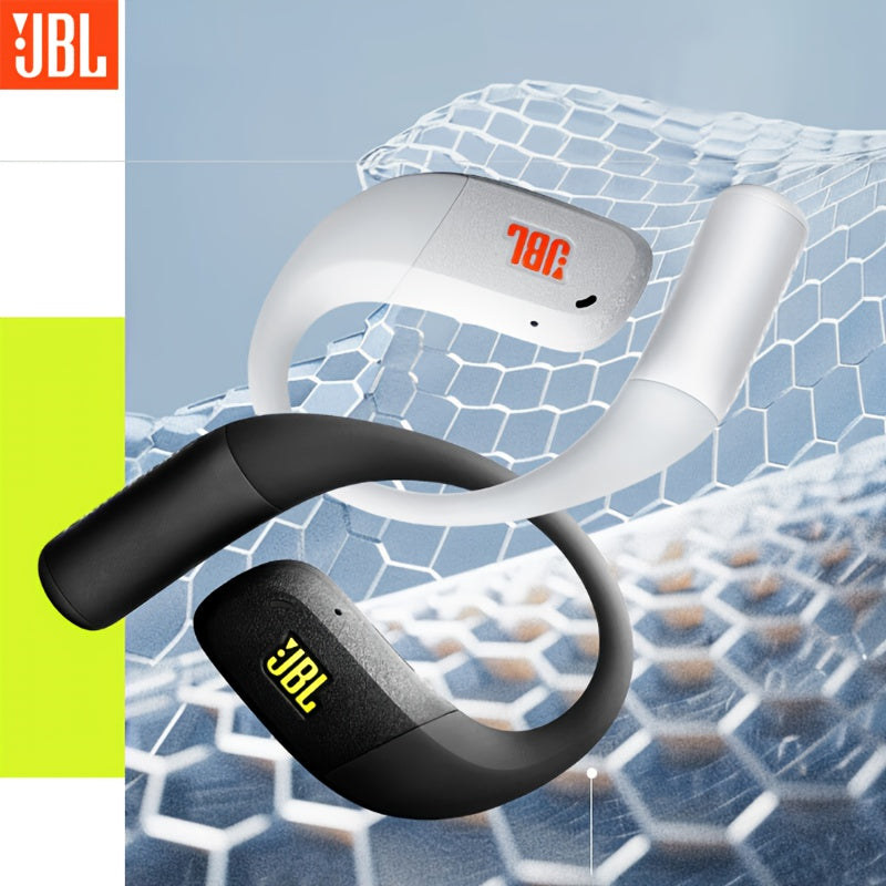 For JBL ZONE True Wireless Open-Ear Sports Headphones, Neckband Wireless Earbuds for Swimming, Cycling, Running, Long Battery Life, High-Quality Sound, Clear Call and Music Output, USB-C Charging, Rechargeable Battery, Black