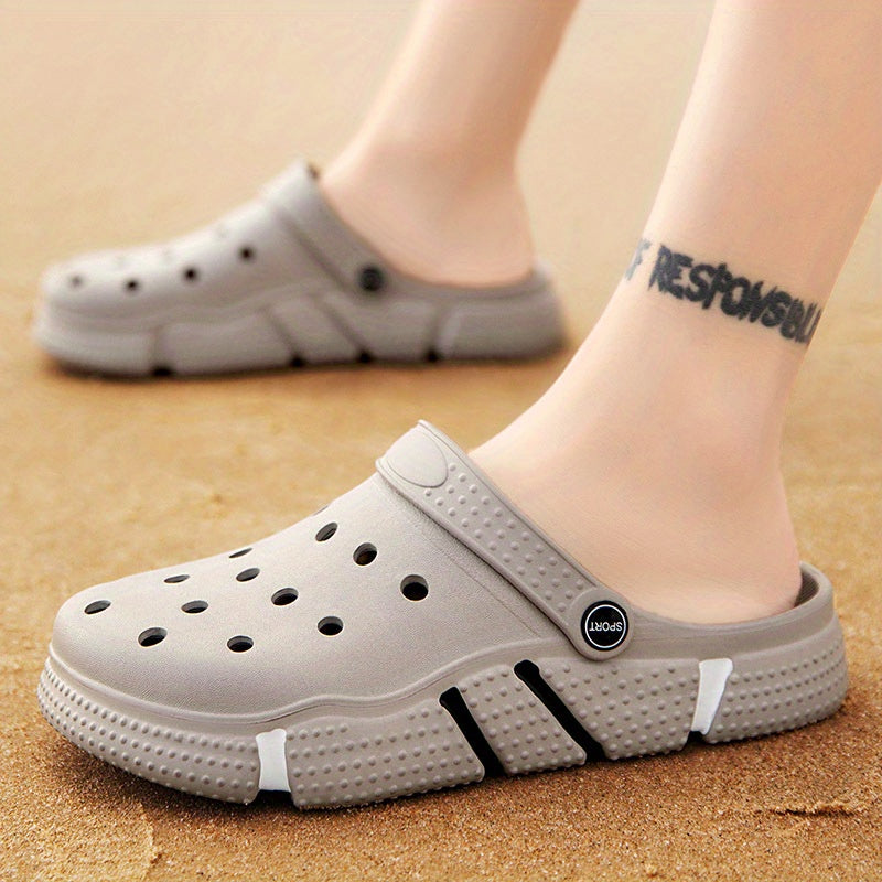 Unisex Clogs, Garden Shoes, Lightweight Non Slip Slides Slippers, Casual Hollow Out Beach Sandals, adult's footwear