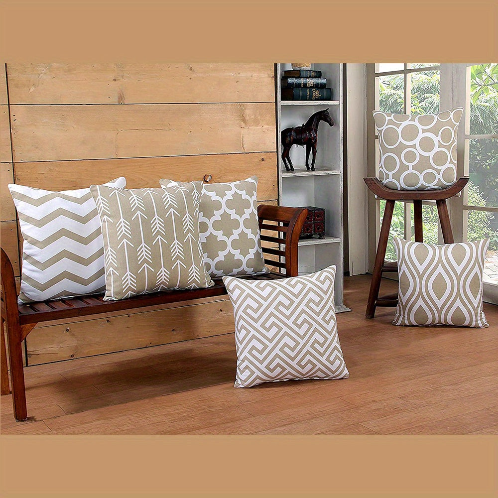 Set of 6pcs, linen blend pillow cover, sofa cushion cover, 45 x 45cm,17.71x17.71inch, six piece set