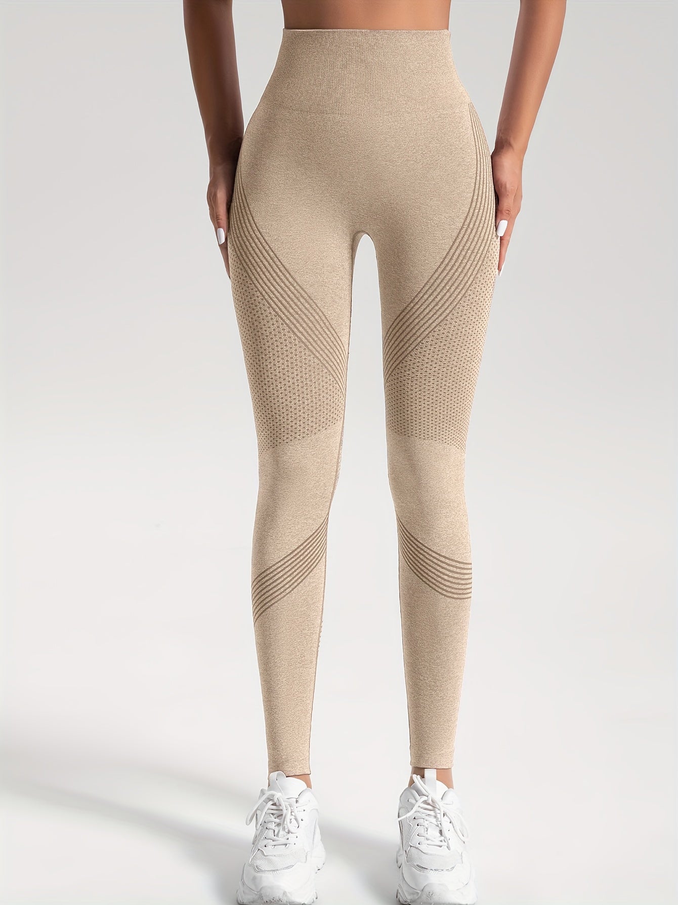 2pcs Solid Color High-Stretch Fitness Yoga Sports Leggings, Soft Breathable Yoga Tight Pants, Women's Activewear