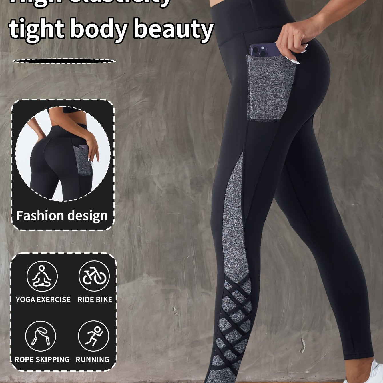 Women's High-Waisted Yoga Pants - Non-See-Through Tight Butt-Lifting Workout Leggings, Stretchy Yoga Pants with Side Compression for Gym, Running, Pilates - All-Season Fitness & Casual Athletic Pants, Gym Apparel, Colorblock