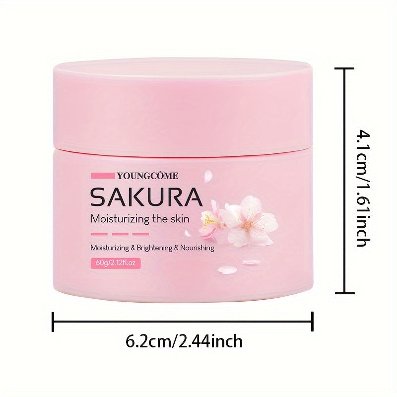 30/60g Sakura Facial Care Moisturizing Face Cream, Repairs Dry Skin, Protects Skin, Improves Skin Texture, Tightens Skin, Makes Skin Tender And Delicate, Suitable For All Skin Types, And Makes Your Skin Look Young With Plant
