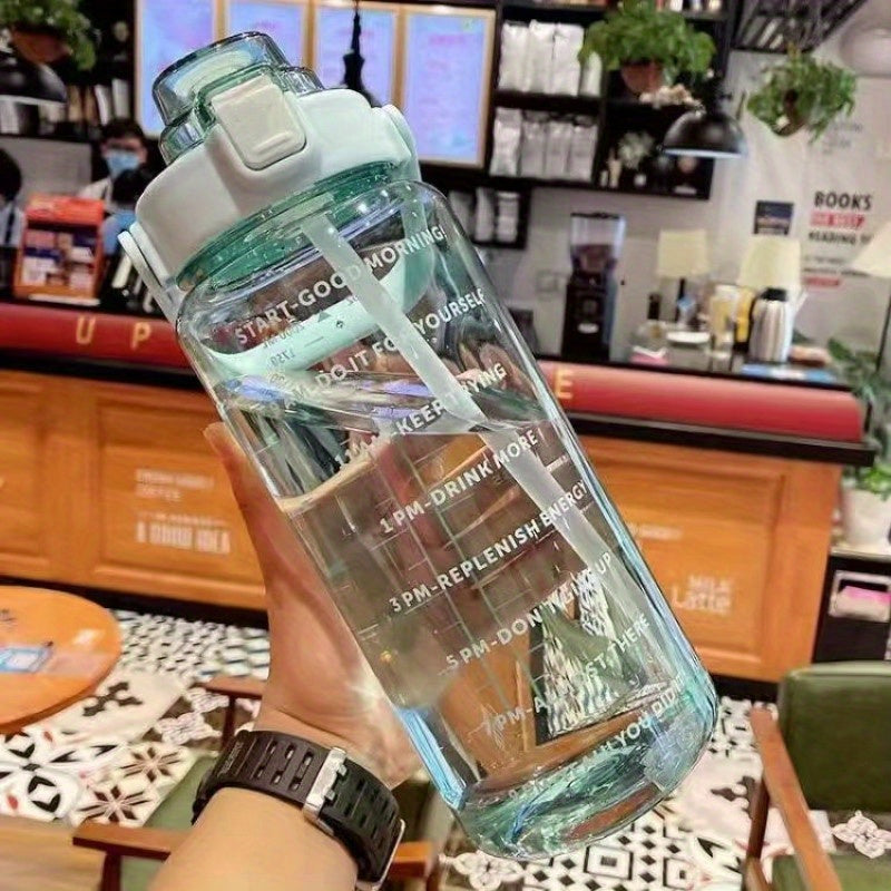 2L Sports Cup Water Bottle With Straw - Large Capacity, Portable & Durable For Outdoor Sports & Fitness!