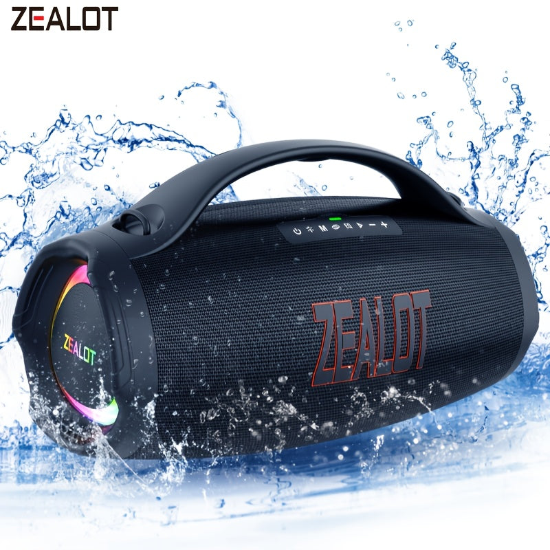 ZEALOT S98 160W Power Amplifier Wireless Speaker, Outdoor Portable, IPX5, with RGB Colorful Lights, 3 Different Sound Experiences with EQ Modes, Up to 8 Hours Playback, Supports Mobile Phones, Tablets, Computers, TV. SD, USB,