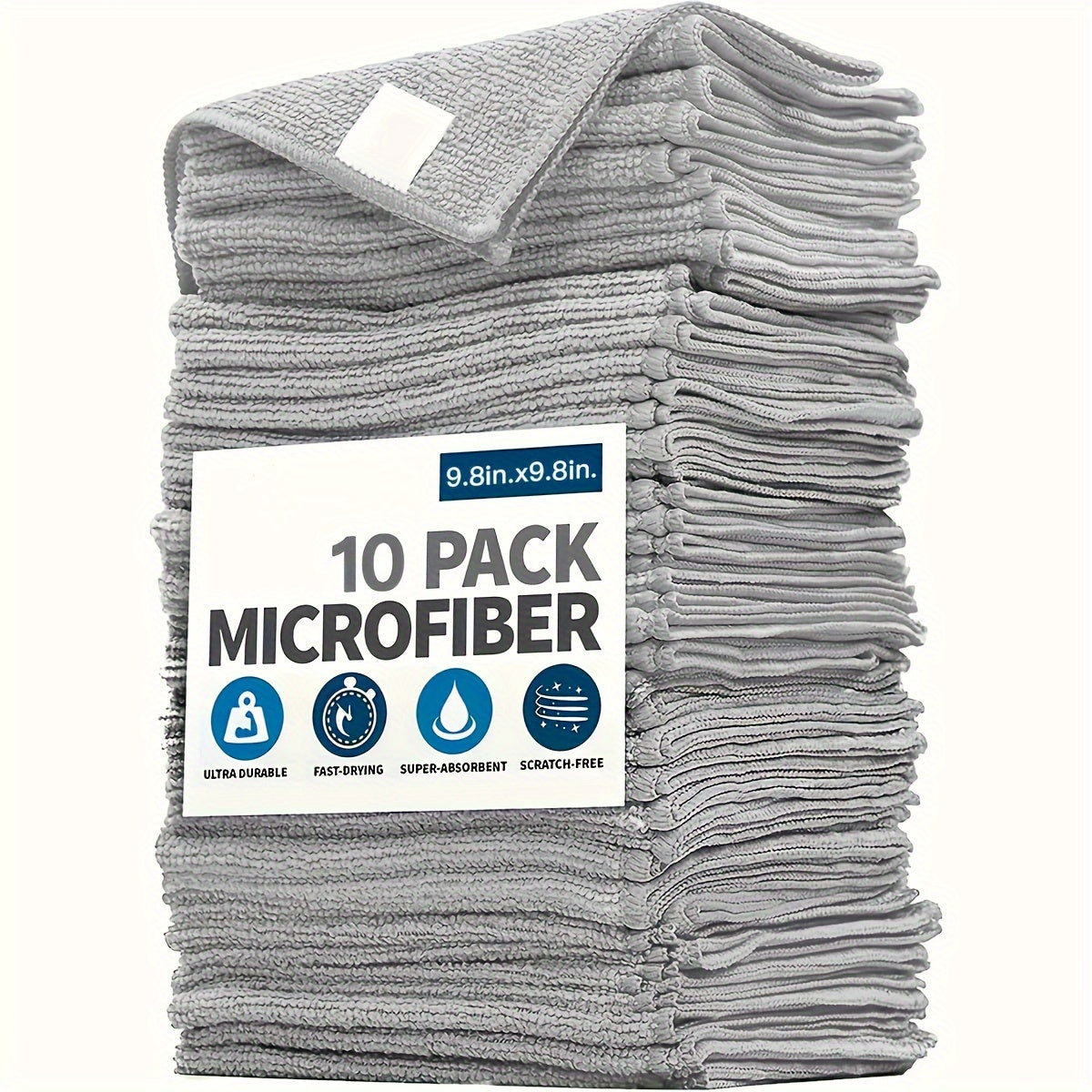 5/10/20/50/100pcs Kitchen Towel, Ultra-fine Fiber Light Gray Cleaning Cloth Set, Absorbent, Soft And Stain-removing Cloth, For Cleaning Glass, Cooking Bench, Pot, Bowl, Water Tap, Lampblack Machine