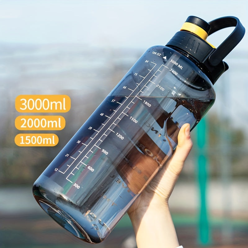 1pc, Large Clear Plastic Water Bottles - Motivational Sports Water Cups for Camping, Hiking, Fitness, and Home Kitchen - Perfect Birthday Gifts - 50.7oz/67.6oz/101.4oz