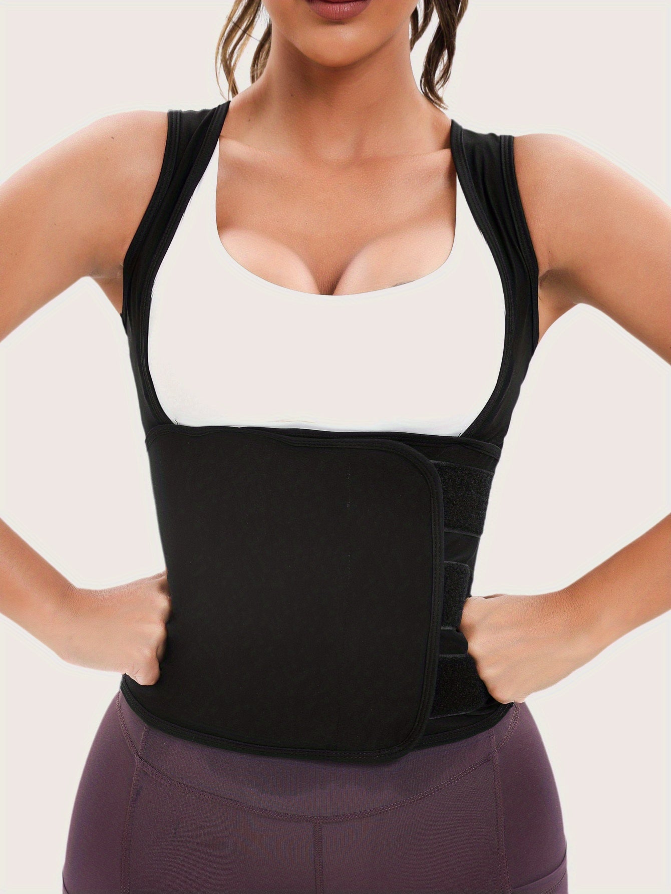 Sweat Sauna Stretchy Sports Vest: Slim Your Waist Instantly With This Body-Shaped Yoga Fitness Workout Waist Trainer For Women's Activewear!