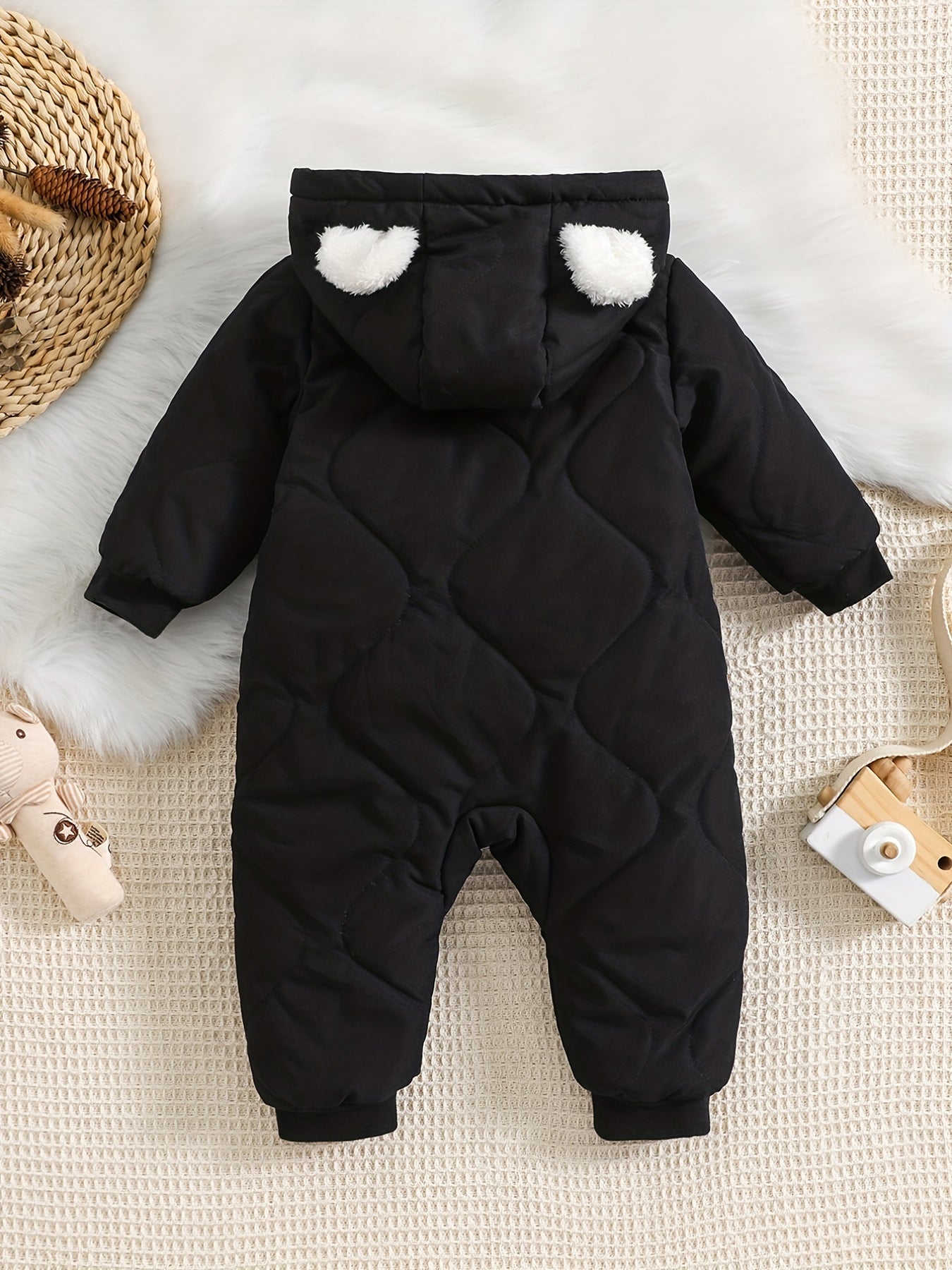 Infant Hooded Thick Romper Long Sleeve Zipper Thermal Jumpsuit, Babies & Kids Coat