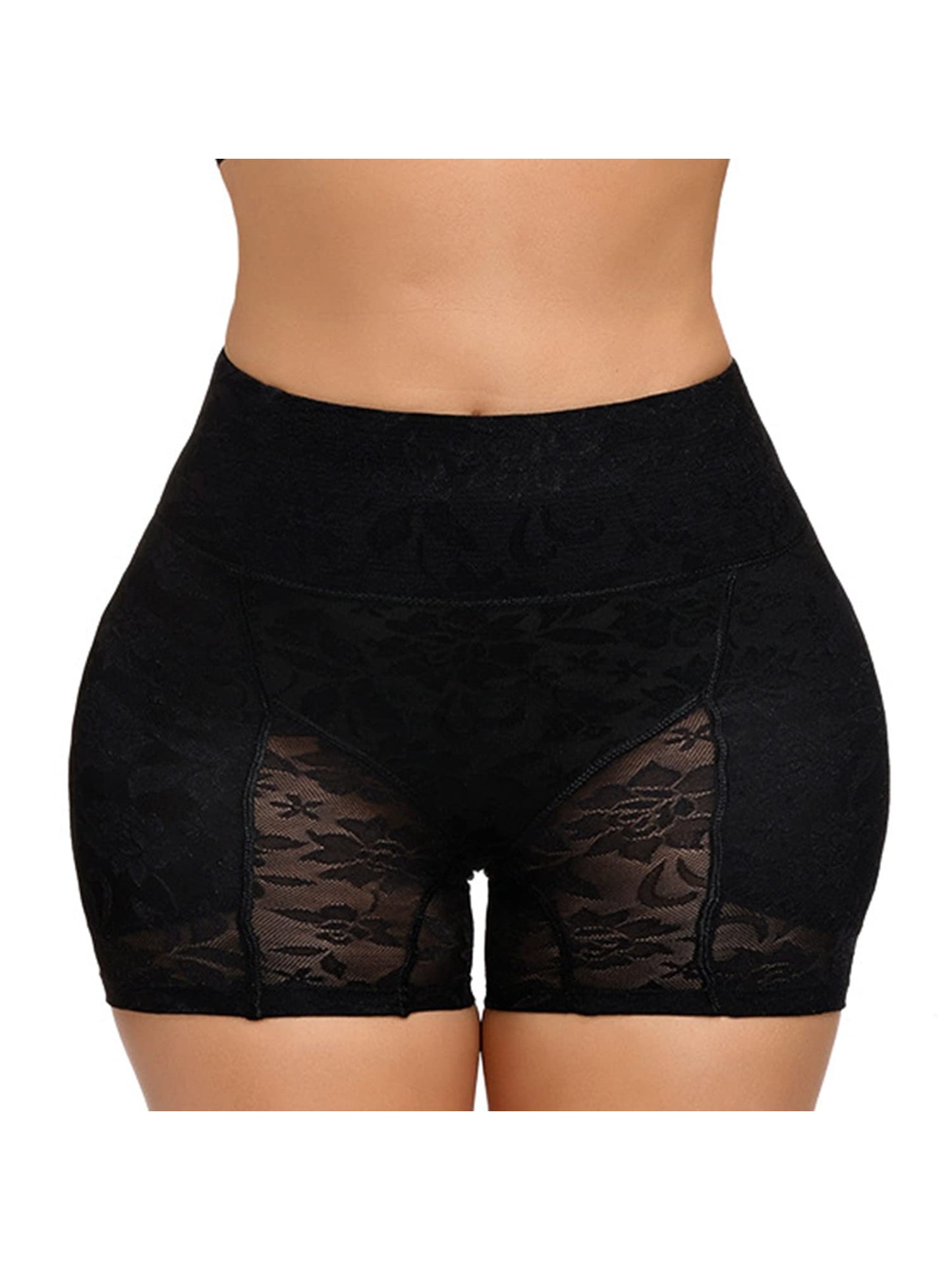 Women's High- Leg-Shaping Tights with Detachable Padding & Lift Design - Double-Layered Anti-Slip Leg Opening, Breathable Sheer Panel & Ruffled Leg - Post-Surgery/Non-Surgery Use, Tummy Control Body Shaping Panties - Machine