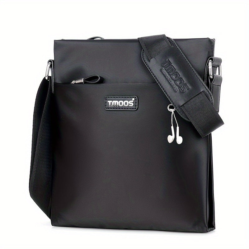 TMOOS Men'S Oxford Fabric Crossbody - Navy & Adjustable Strap, Golden-Tone Hardware, Zipper Closure, Lining, Casual Business Backpack for Everyday Use