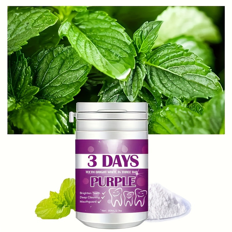 Purple Teeth Whitening Powder - Deep Clean & Polishing, Breath Freshener for Daily Oral Care