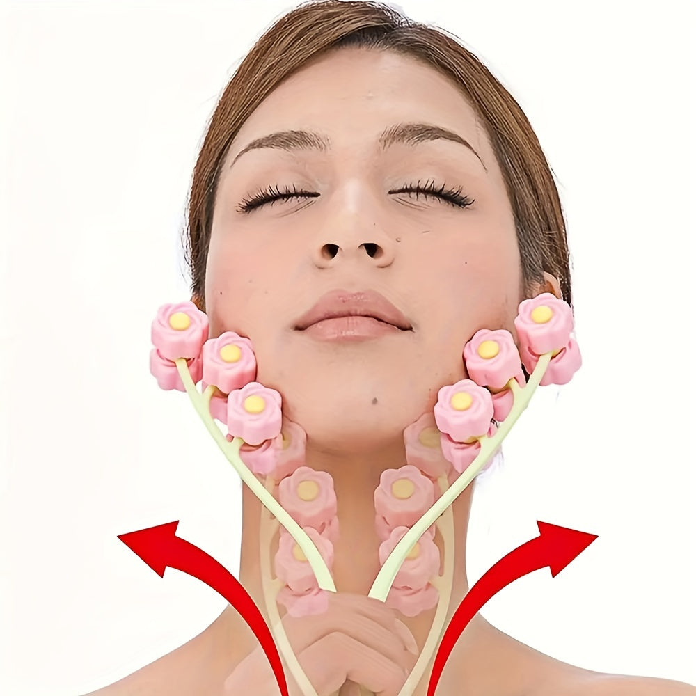 Face Massager, Facial Massage, Flower Type Massage Roller for V Face Pull Tight Firming, Beauty Tool(Use with Caution on Sensitive Skin)