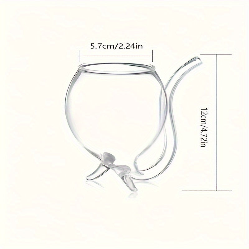 1pc Wine Glass, Creative Glass Cup, Wine Decanter Glass Mug With Built-in Straw For Juice, Ice Cream, Champagne, Party Supplies, Drinkware For Restaurants, Cafes, Bars