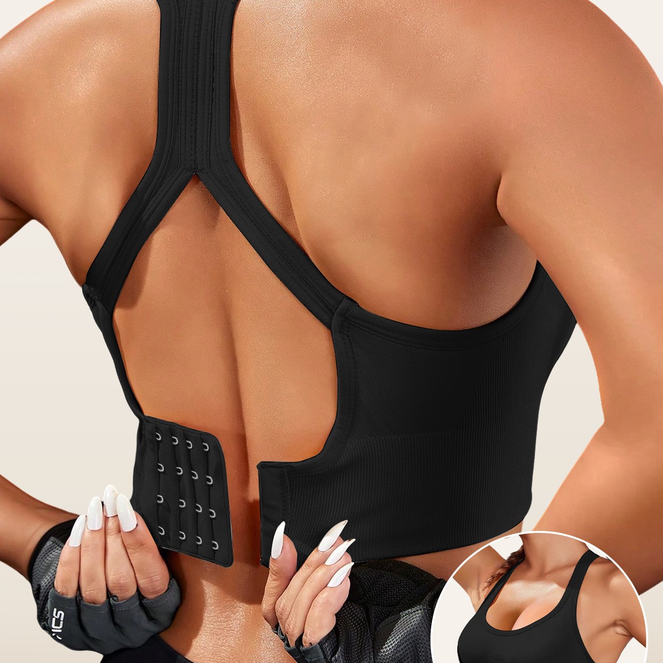 Women's Sports Bra with Removable Pads - No Underwire Breathable Support, Seamless Gym Yoga Running Top, Adjustable Straps & Soft Fabric for Workouts & Casual Wear, Workout Versatility, Sporty Design, Smooth Texture