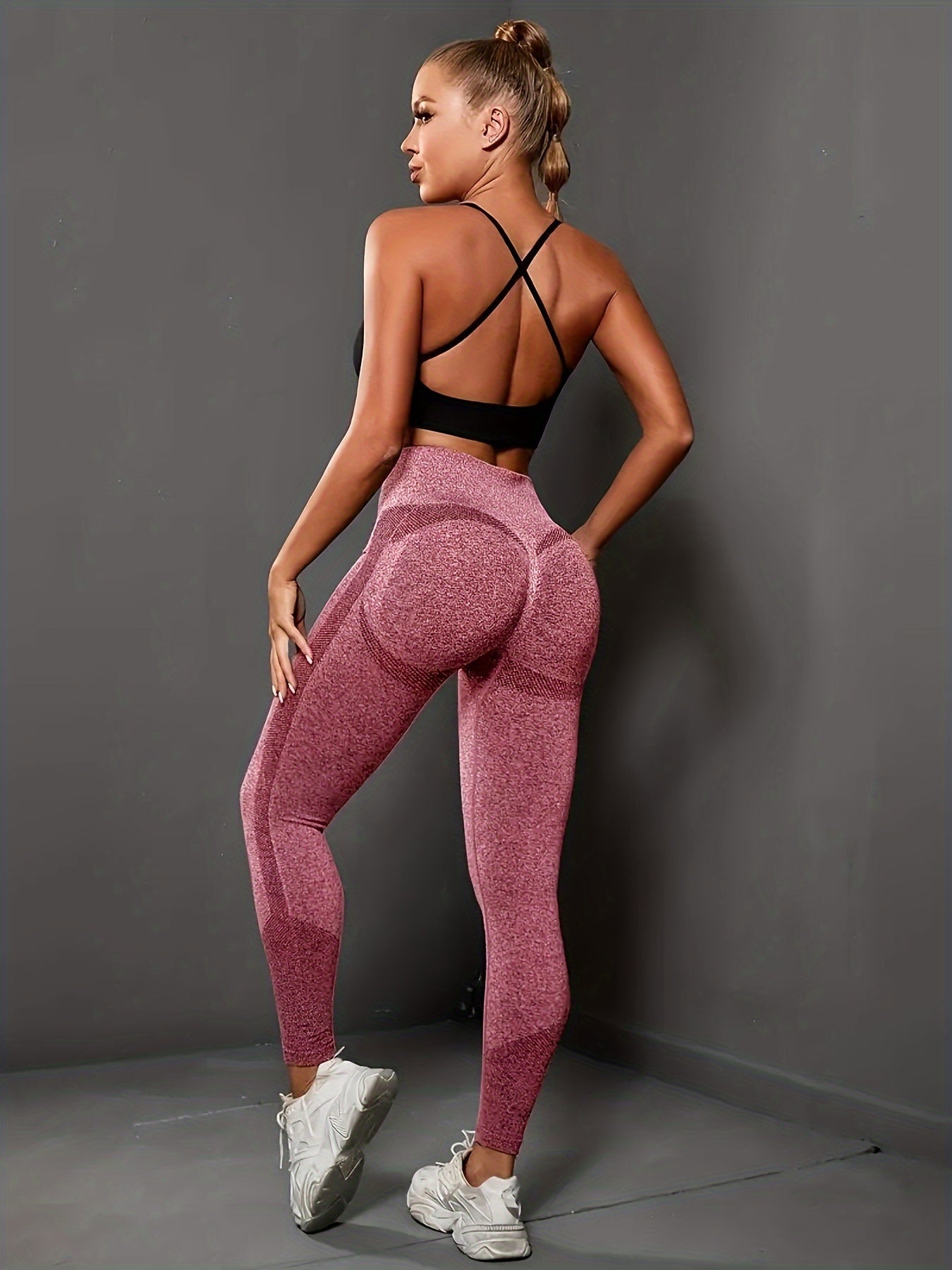 1pc Women'S High-Waist Seamless Leggings - 65% Polyamide, 25%, 10%, Quick-Dry Yoga Pants with Geometric Pattern, High-Elasticity Fabric, Waist-Cinching Design for Squat-Proof Workouts, All-Season Fitness & Casual Wear, Workou