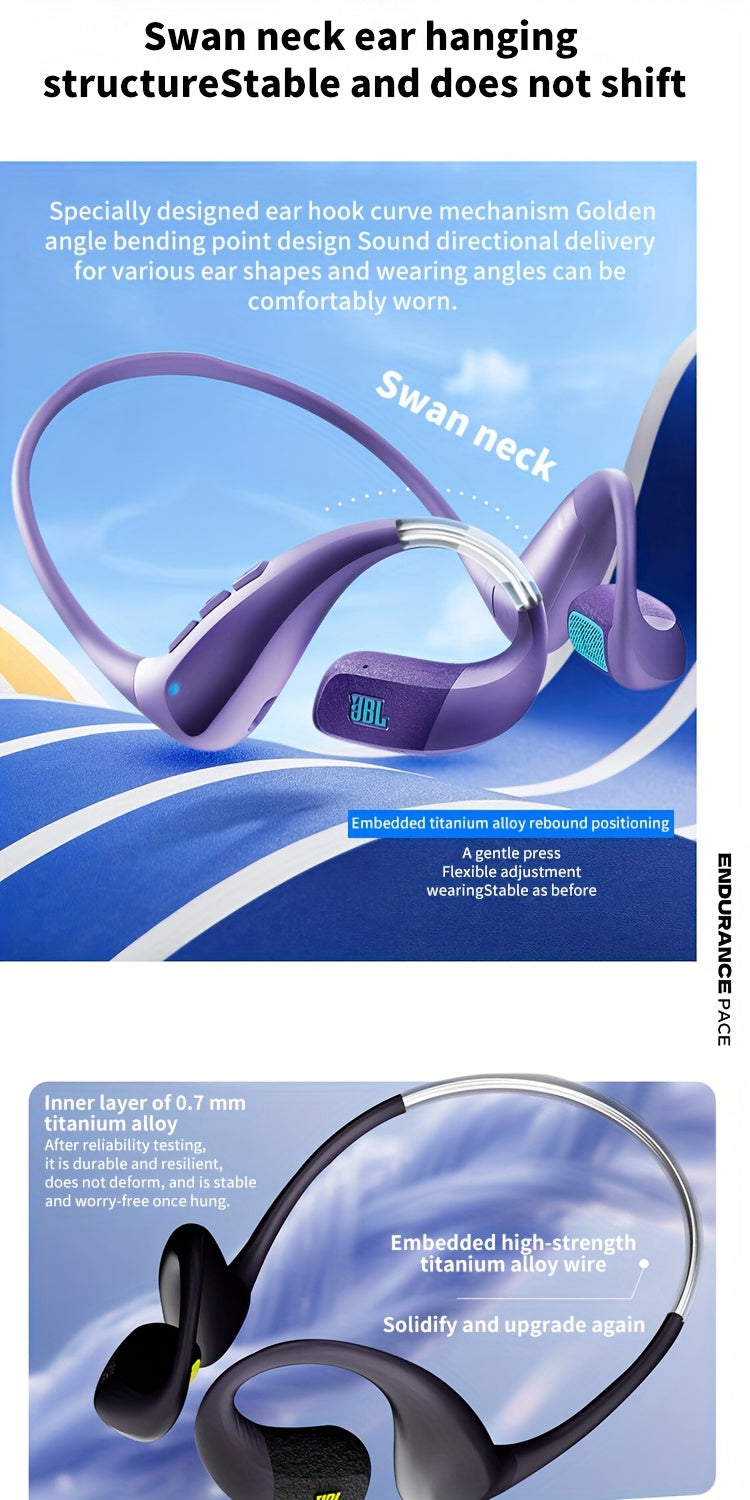 JBL PACE True Wireless Open-fit Sports Earphones, ear-hook style for running and exercise, ultra-long battery life, essential for outdoor hiking and travel, comfortable to wear, built-in microphone, enhanced bass headphones,