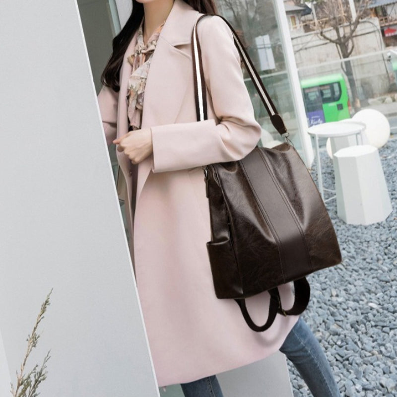 Women's Synthetic Leather Backpack Anti-Theft Large Capacity Bookbag with Adjustable Padded Shoulder Straps, Golden-Tone Hardware (Burgundy/Love-Themed) - Elegant Synthetic Leather Handbag for Travel,, College, Gift for Wife/