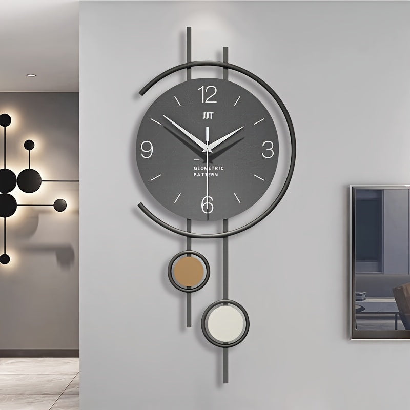 TOHOOYO Modern Minimalist Wall Clock - Silent Non-Ticking, Large Easy-to-Read Numbers, Battery-Powered (AA Not Included) - Elegant Home Decor for Living Room, Dining Room, Office - Contemporary Scandinavian Decor - Durable Ir