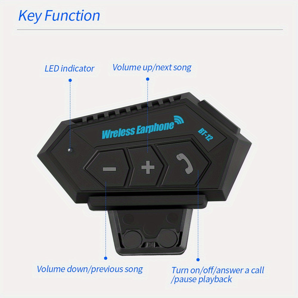 Motorcycle Wireless Helmet Headset Hands-free Call Kit Stereo Anti-interference Music Player Speaker