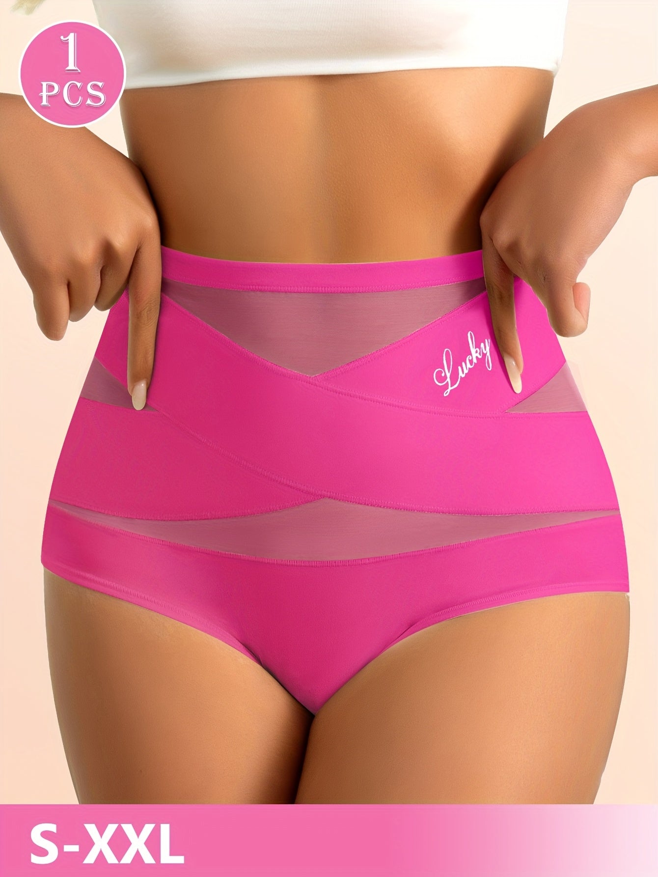 MIOTAN Women's High-Waisted Seamless Tummy Control Butt-Lifting Underwear - Breathable Ice Sliky Fiber Mesh with Cross-Over Design, Size S-XL (XS to XXL), Gym Apparel | Minimalist Style | Highelasticity Material, Tummy Contro
