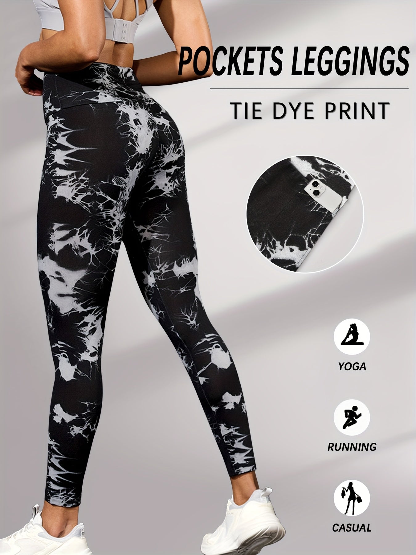 3-Pack Women's High Waisted Yoga Leggings - Non-See Through Tummy Control Workout Pants with Side Pockets, Stretchy All-Season Athletic Leggings in Blue/, Machine Washable for Running, Gym, Casual Attire - Ideal Gift for Wome