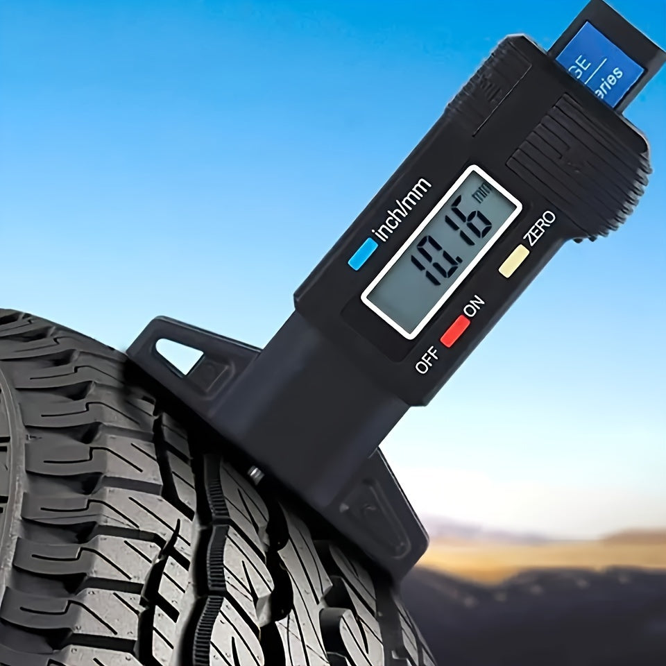 1pc Digital Depth Gauge Caliper Tread Depth Gauge LCD Tire Tread Gauge For Car Tire 0-25mm Measuring Tool Caliper Repair Tools