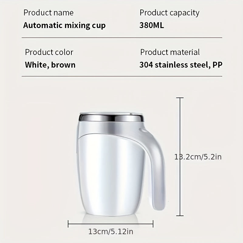 Fully Automatic Stirring Cup, Multifunctional Electric Coffee Mug, Lazy Rotating Magnetic Stainless Steel Milk Mug, And Travel Mug.