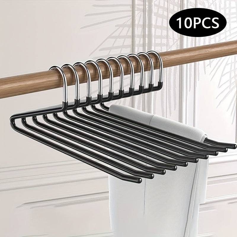 10pcs Space-saving Goose Z-shaped Pants Hanger Durable Metal Material Multi-functional Pant Storage Household Supplies, Clothing Store Pants Display Clothes Rack