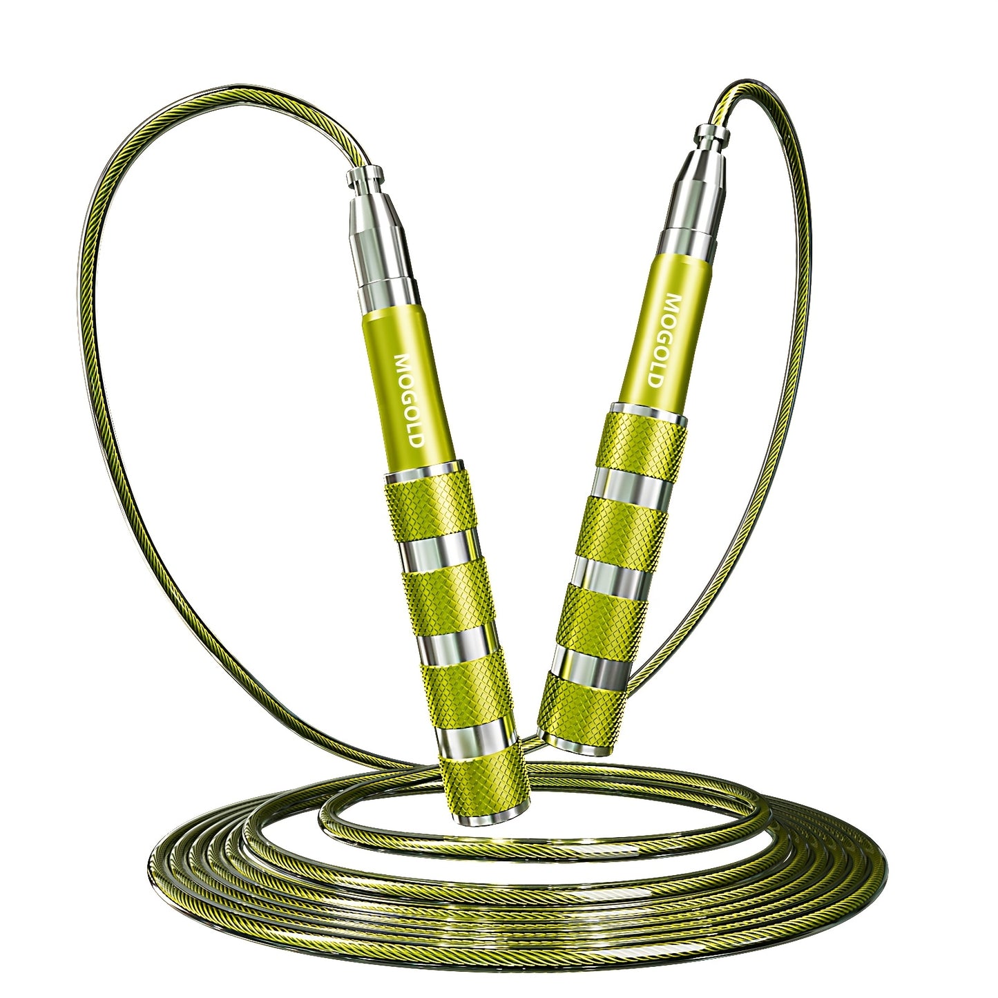 Adjustable Weighted Jump Rope for Fitness - Uncharged, Durable Metal with Secure Locking Mechanism, Ideal for Men & Women, Black/Yellow, Fitness Accessory|Sleek Metallic Finish|Secure Locking Mechanism, Jump Rope for Fitness