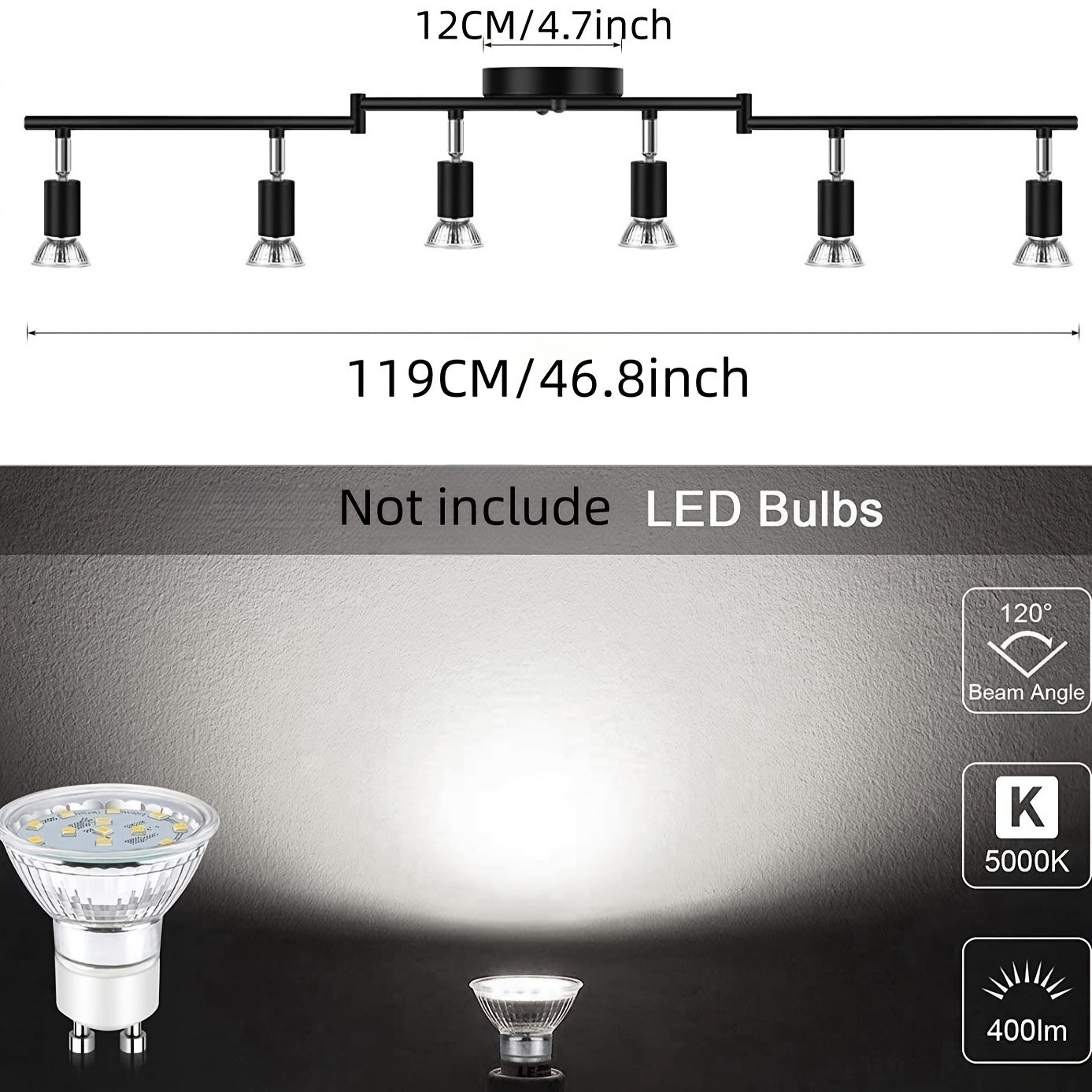Kit de Iluminação LED 6 Luzes Preto
