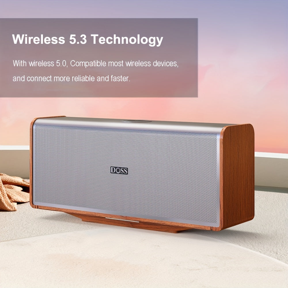 DOSS SoundBox XL Ultra 80W Wireless Home Speaker with Subwoofer, 2.1 Channel Sound System, 18-Hour, Wireless 5.3, -C, DSP Technology & Low Frequency, Compatible with Smartphones, Tablets, Laptops, Music Players - Modern Metal