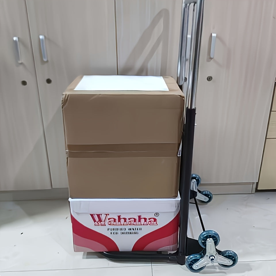 1pc Heavy-Duty Folding Hand Truck with Stair-Climbing Wheels, Compact Folding Cart, Heavy Load Capacity, for Home, Warehouse, Grocery Shopping, Moving - Space-Saving Design