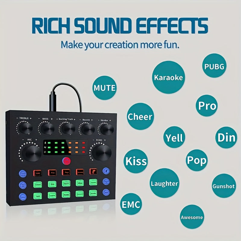 Podcast Equipment Bundle, V8s Audio Interface with All In One Live Sound Card And BM800 Condenser Microphone,Podcast Microphone, Perfect for Recording, Live Streaming