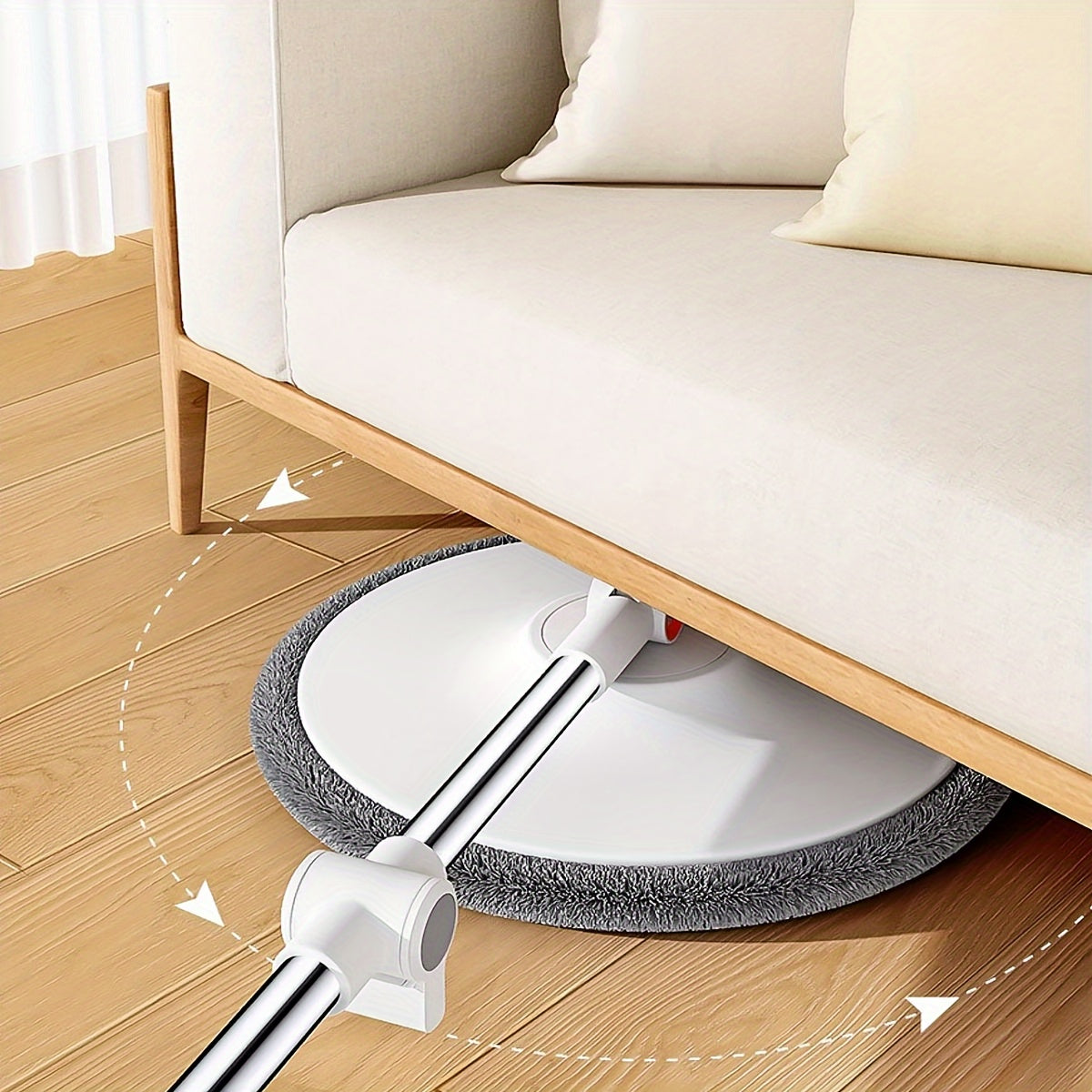 Joybos Spin Mop and Bucket System with 6 Microfiber Cloths - Hands-Free Wringing, 90° Adjustable Stainless Steel Handle, Dual Water Tanks for Clean/Dirty Separation - Efficient Floor Cleaner for Kitchen, Bathroom, Bedroom &