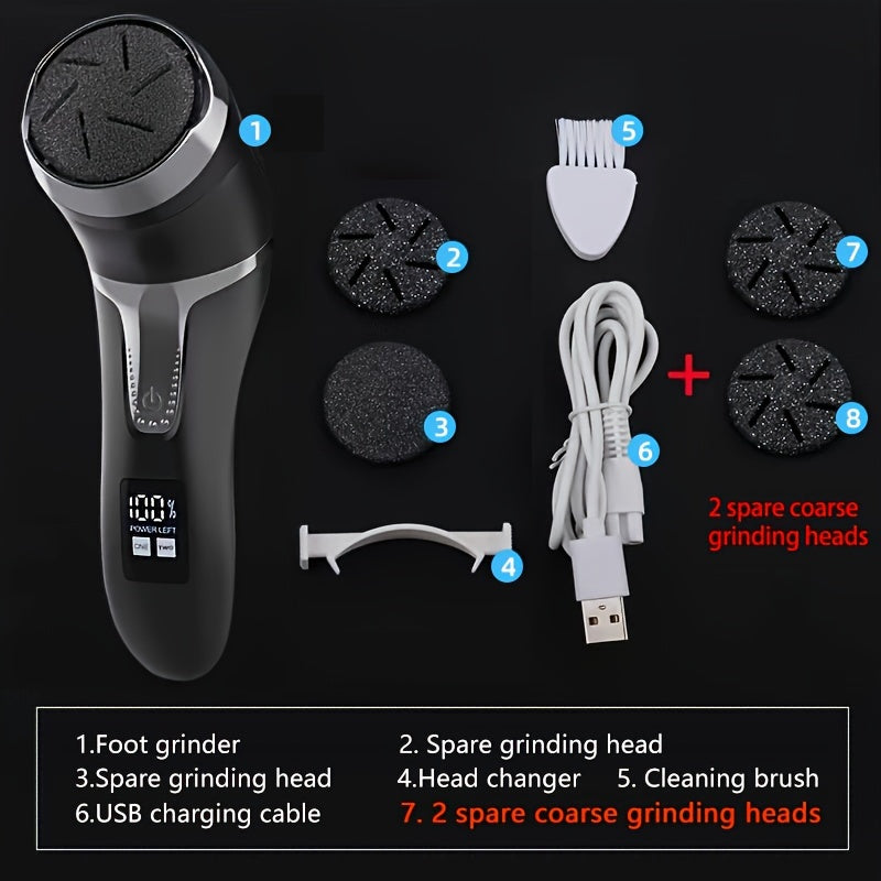 Electric Feet Callus Remover, Rechargeable, Portable Electronic Foot File Pedicure Tools, Electric Callus Remover Kit, Professional Pedi Feet Care For Dead, Hard Cracked Dry Skin Ideal Gift Electric Foot Repair Machine Suppor