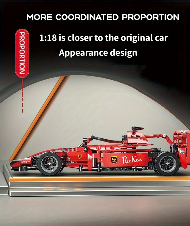 New Racing Car, Formula Retro Car Model, Remote Control Car Building Block, Cool Collection Model Car Kit, Building Toy, Suitable For Christmas Gifts, Halloween Gifts