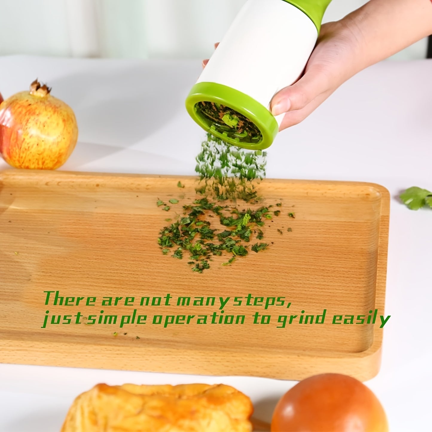 Manual Herb & Vegetable Chopper Grinder - Quick Chopping for Parsley, Cilantro, Carrots, Zucchini - Durable Plastic Kitchen Tool for Home Cooking & Restaurant Use, Sleek Kitchenware | Efficient Chopping