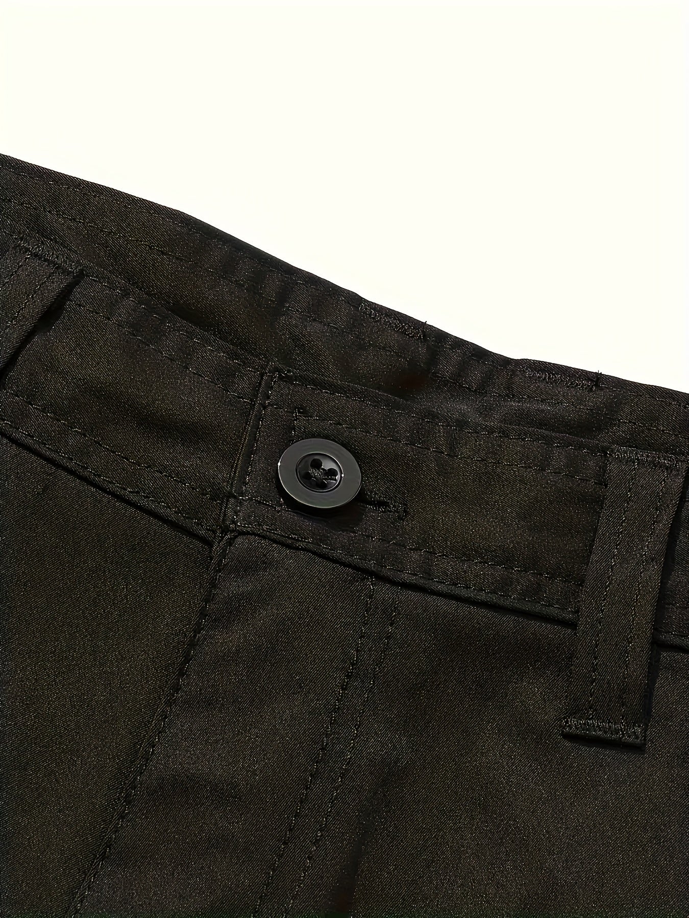 Two-Piece Set, Men's Solid Color Outdoor Casual Comfortable Breathable Multi-Pocket Cargo Shorts