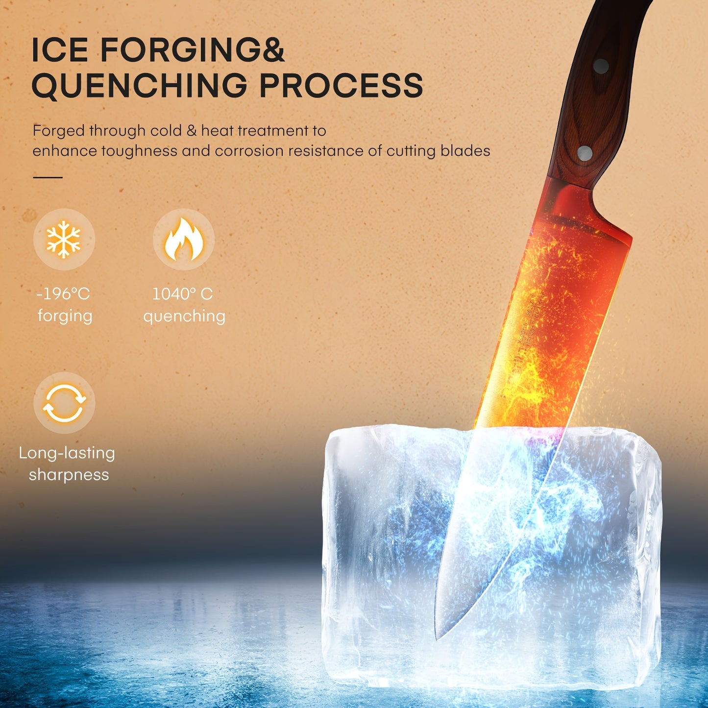 16pcs Knife Set, With Wooden Handle, Stainless Steel Chef'S Knife Set With Wooden Block, Professional Kitchen Knife With Sharpening Steel, Ideal Christmas Gift For Mother, Friend, Brown/Black