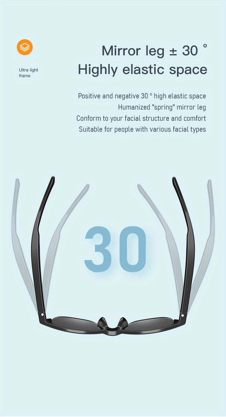 Smart Wireless 5.0 Sunglasses Multifunctional Glasses Wireless Call Play Music Outdoor Sports Headphones Rechargeable HIFI Sound Quality HD Lens Headphones Black Technology Unisex Touch Long Battery Life Anti-UV Lens