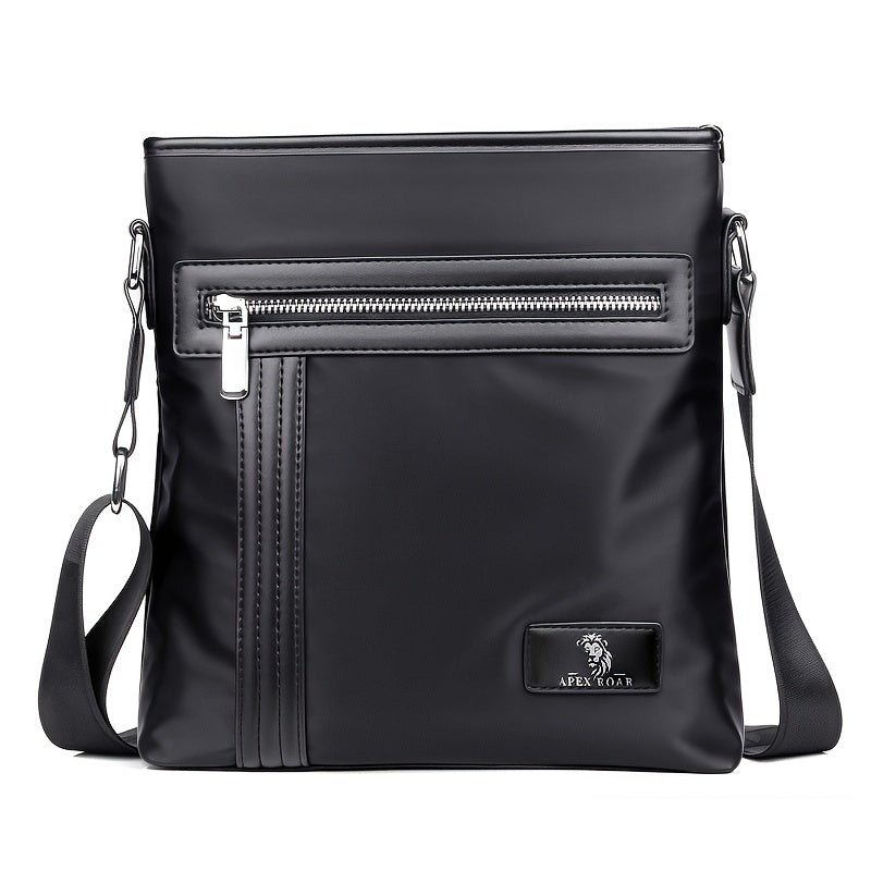 Men's Crossbody Laptop Bag with Tablet Pocket - Heavy-Duty Convertible Messenger Bag, Adjustable Strap & Zippered Compartments, Golden-Tone Hardware - Compatible with 38.1cm Laptop/ Tablet - Navy Blue for Travel, Work, School