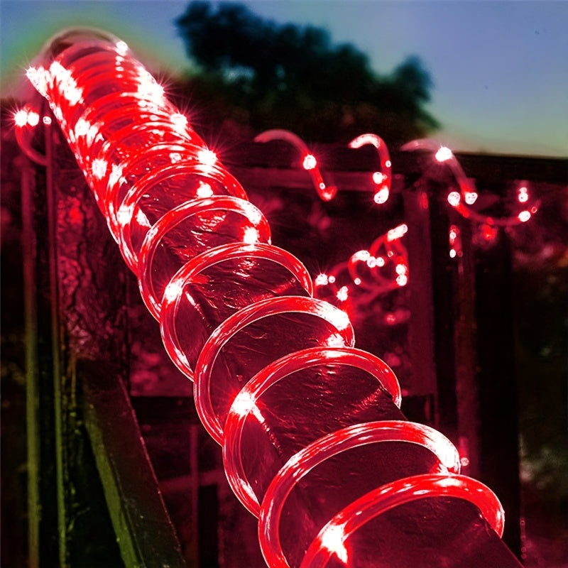 Solar LED Light Path Deck Outdoor Garden Solar String Lights Solar Rope Lights Outdoor Lighting strips Led Garland Lights For Wedding Party Christmas Halloween Decoration Garden Stair with Smart Light sensor 8 Light Modes