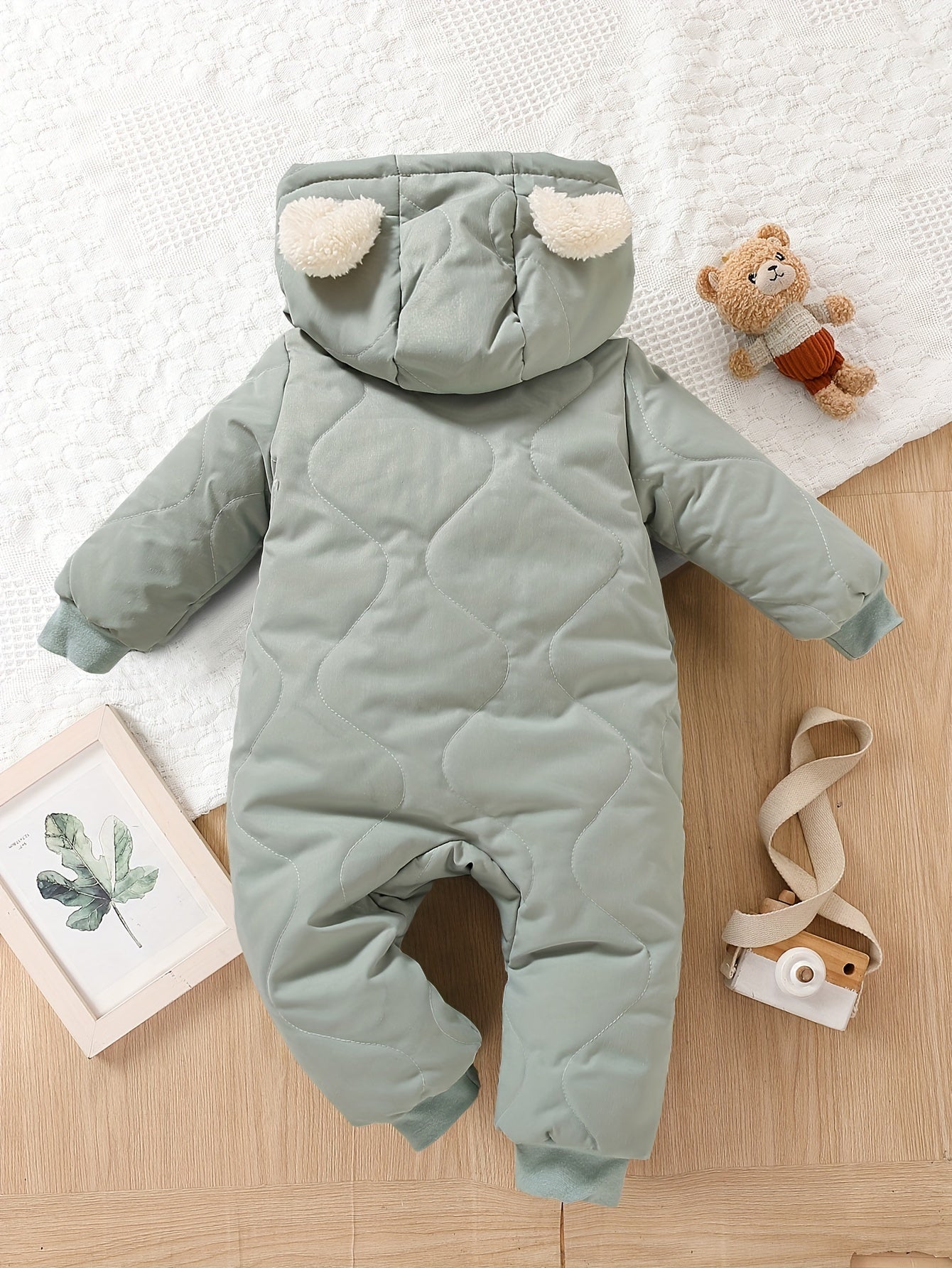 Infant Hooded Thick Romper Long Sleeve Zipper Thermal Jumpsuit, Babies & Kids Coat