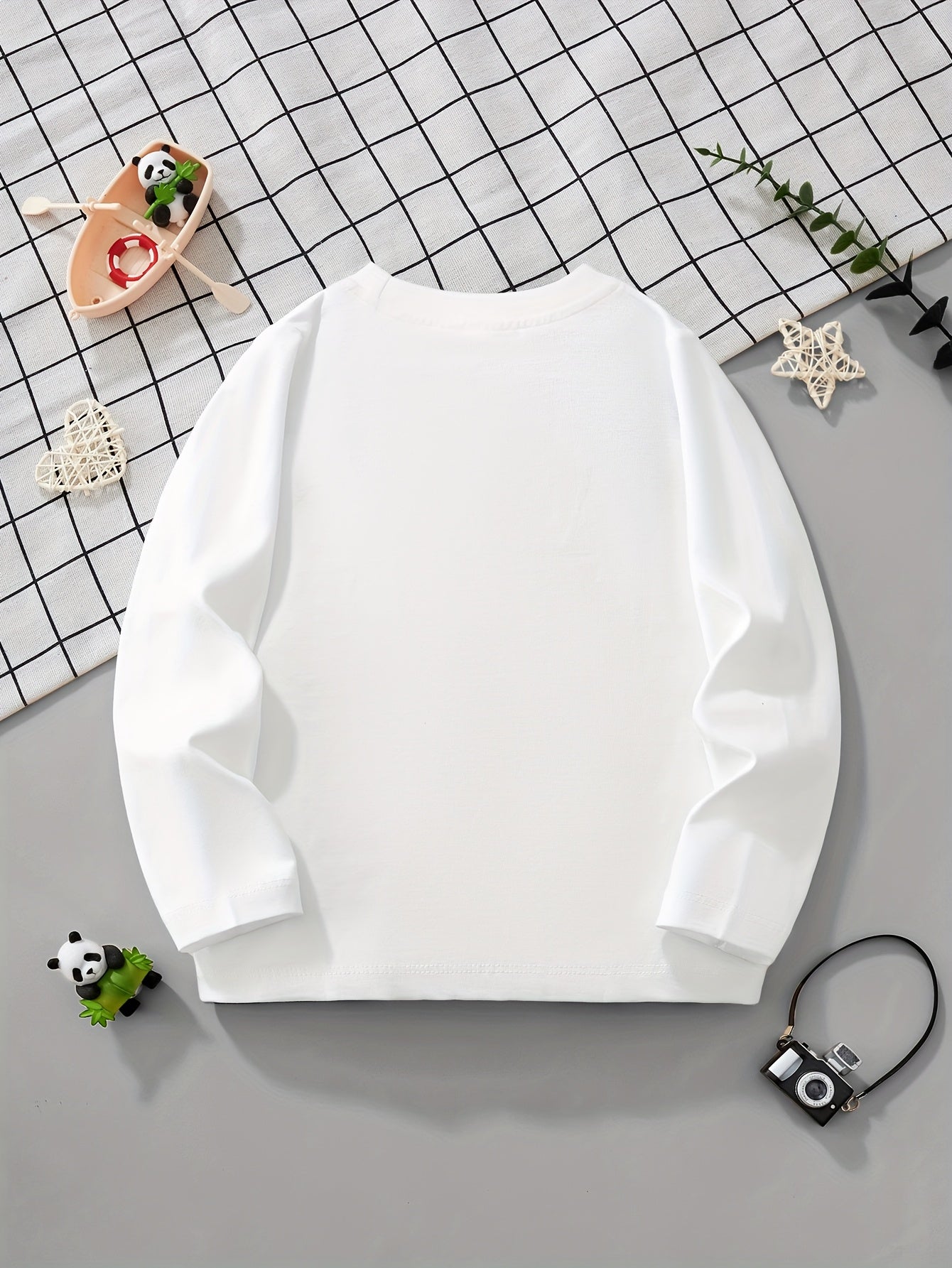 LITTLE BITTY Boys' Cotton Long Sleeve Crew Neck T-Shirt, Cartoon Shark Pattern, Casual Skinny Fit, Breathable Knit Fabric, Regular Sleeve, for Hiking & Outdoor, Weekend Casual Wear - Spring/Summer Collection