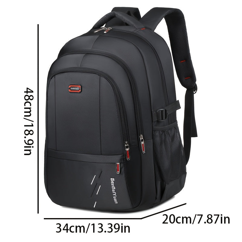 Large Capacity Travel Backpack with 43.18cm Laptop Compartment - Heavy-Duty High Quality, Adjustable Padded Straps & Zipper Closure, Durable Nylon Backpack For Men & Women, Business, Camping, Hiking, Backpack For Travel, Busi