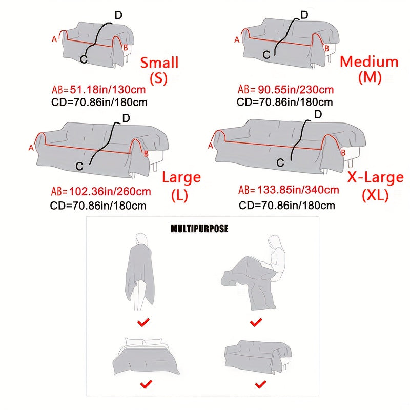1pc Mirror Yi Thick Plush Sofa Cover - All-Season Pet-Friendly One-Piece Design, Anti-Slip &, Machine Washable Soft Short Fur Fabric, Fit for 3/2/4-Seater & Sectional Sofas, Contemporary Home Decor, Sectional Sofa Cover, Mode