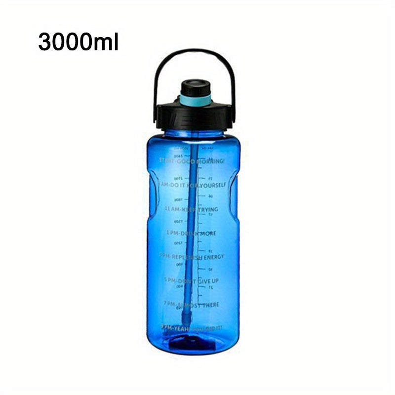 1pc, Large Clear Plastic Water Bottles - Motivational Sports Water Cups for Camping, Hiking, Fitness, and Home Kitchen - Perfect Birthday Gifts - 50.7oz/67.6oz/101.4oz