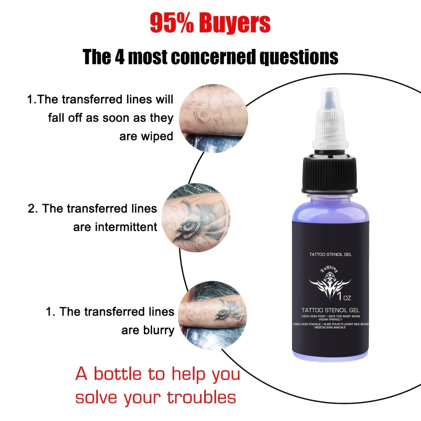 Tattoo Transfer Gel Tattoo Design Transfer Cream Gel, Professional Stencil Primer Tattoo Skin Solution Gel For Tattoo Supplies Accessories