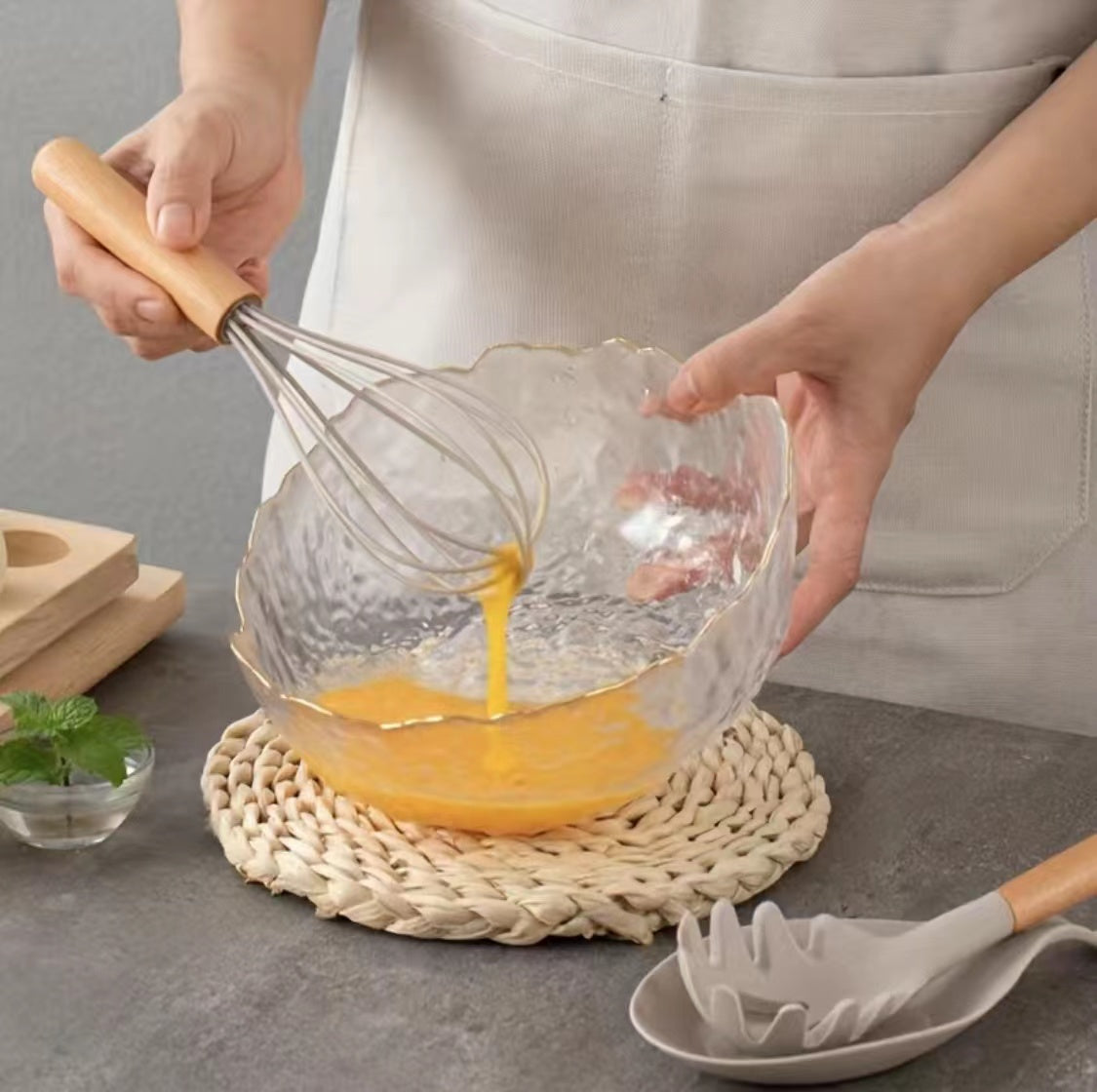 12pcs, Silicone Utensil Set, Khaki Kitchen Utensil Set With Wooden Handle, Safety Cooking Utensils Set, Non-Stick Kitchen Tools Set, Washable Modern Cookware, Kitchen Stuff, Kitchen Gadgets Kitchen Accessories
